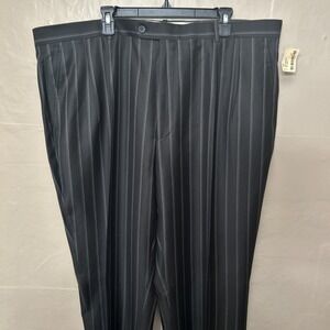 Jason Evan's Men's 48 Black Pinstriped Dress Pants Not Hemmed